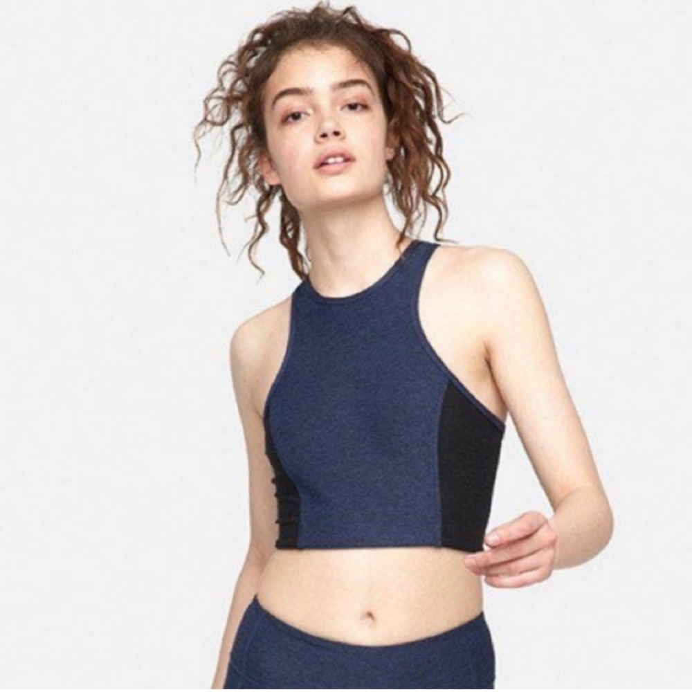 Outdoor Voices Athena Crop Top black and navy blue size small